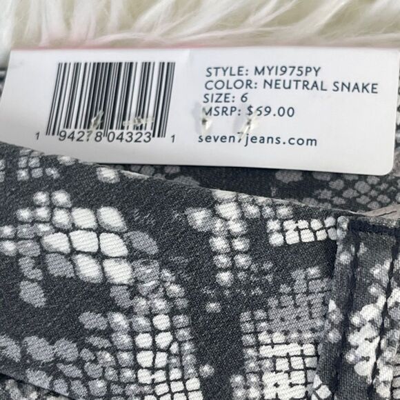 Seven7 NWT Tummyless High Rise Skinny Jeans Neutral Snake Sz 6 - Picture 8 of 10